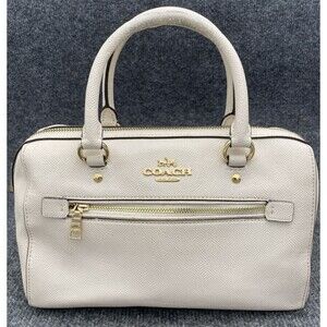 Coach Rowan Small Satchel F79946 • Beige Pebble Leather • Gold Hardware FLAWS